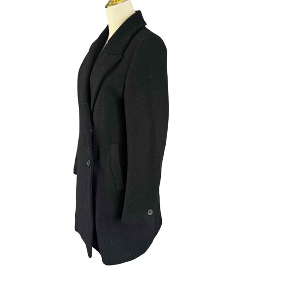 Zara Black Wool Blend Overcoat Buttoned Notched Lapel Mens Size Small - Picture 11 of 16